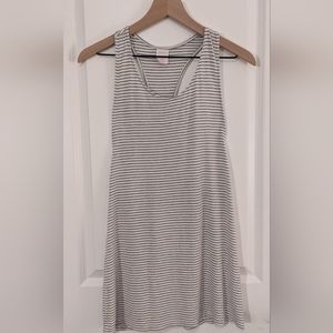 Xhilaration Small Gray & White Striped Cover Up Racerback Slit Hem